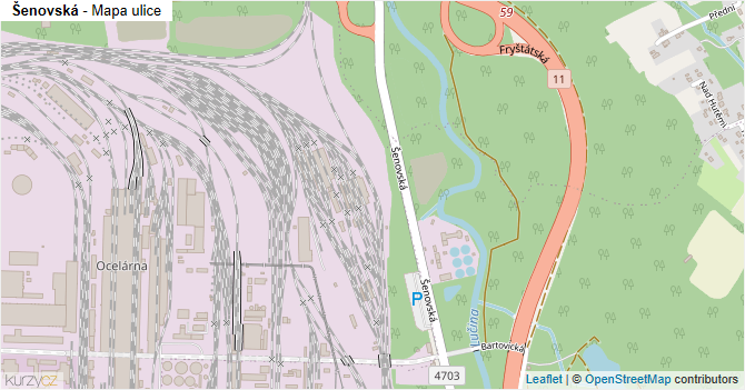 Šenovská - mapa ulice