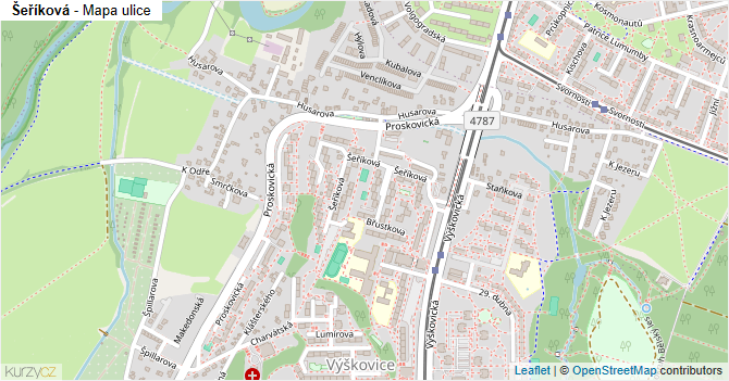 Šeříková - mapa ulice