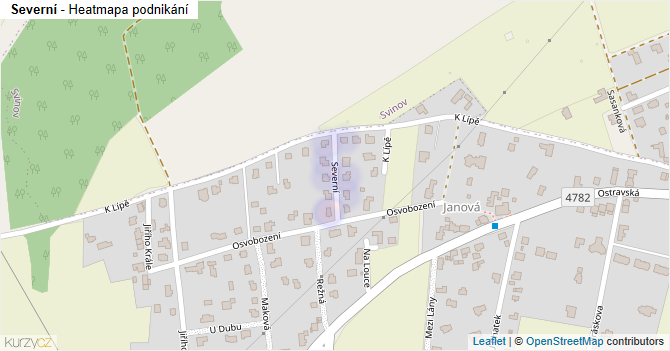 Severní - mapa podnikání