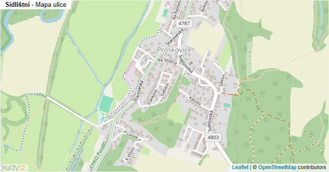 Sídlištní - mapa ulice