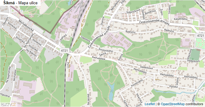 Šikmá - mapa ulice
