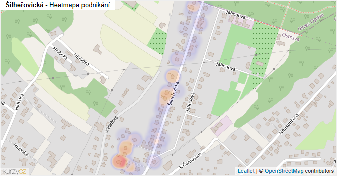 Šilheřovická - mapa podnikání