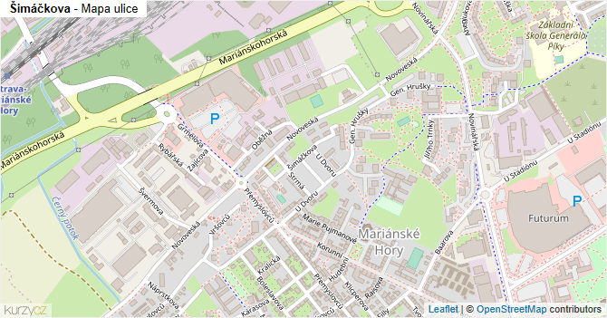 Šimáčkova - mapa ulice