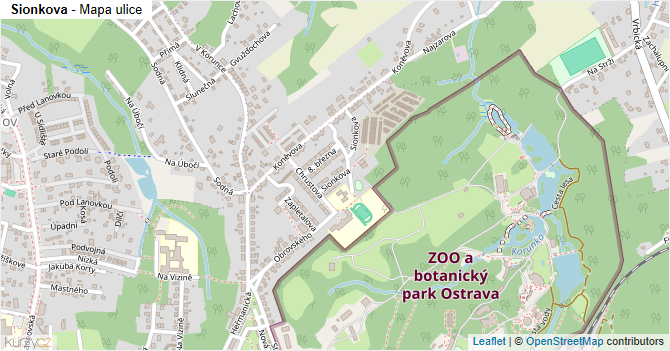 Sionkova - mapa ulice