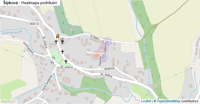Šípková - mapa podnikání