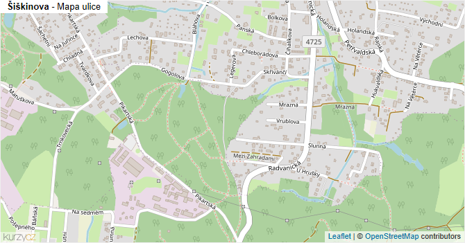 Šiškinova - mapa ulice