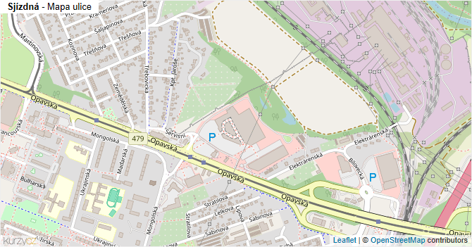 Sjízdná - mapa ulice