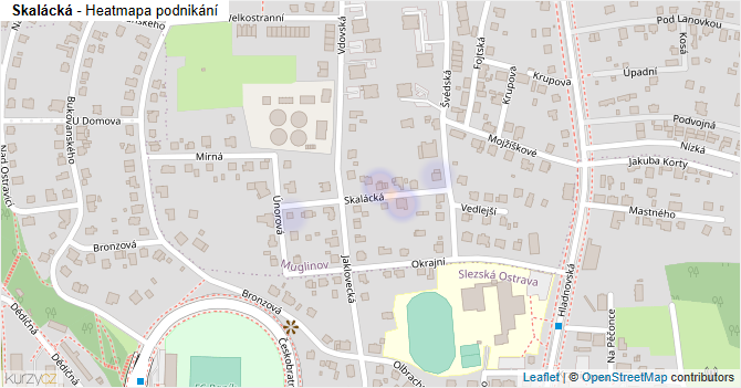 Skalácká - mapa podnikání