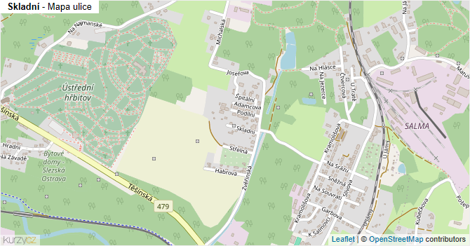 Skladní - mapa ulice