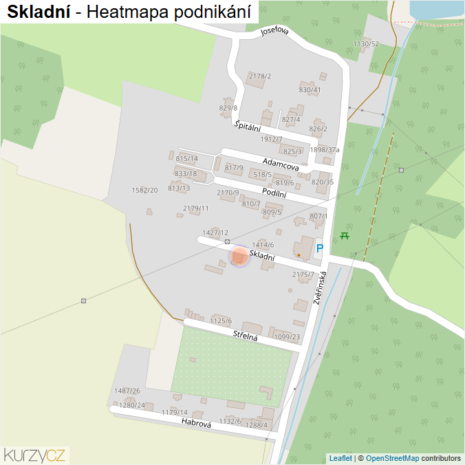 Mapa Skladní - Firmy v ulici.