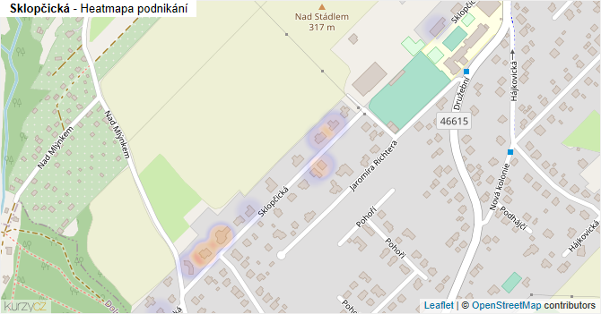 Sklopčická - mapa podnikání