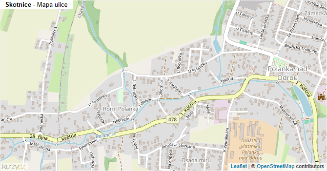 Skotnice - mapa ulice