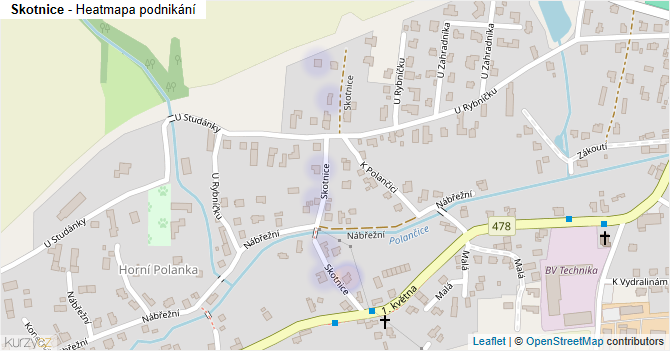 Skotnice - mapa podnikání
