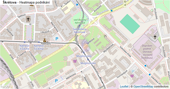 Škrétova - mapa podnikání