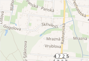 Skřivánčí v obci Ostrava - mapa ulice