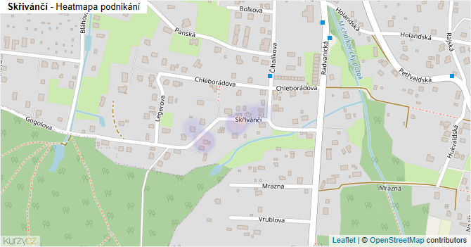 Skřivánčí - mapa podnikání