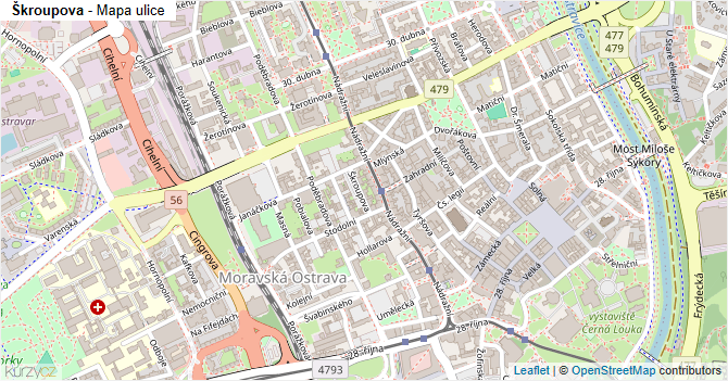 Škroupova - mapa ulice