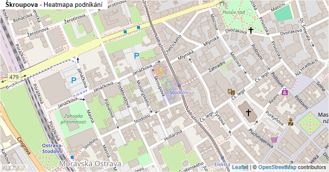 Škroupova - mapa podnikání