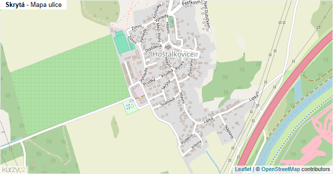 Skrytá - mapa ulice