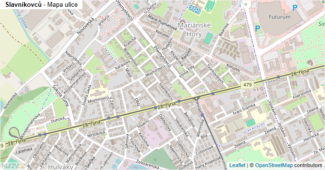 Slavníkovců - mapa ulice