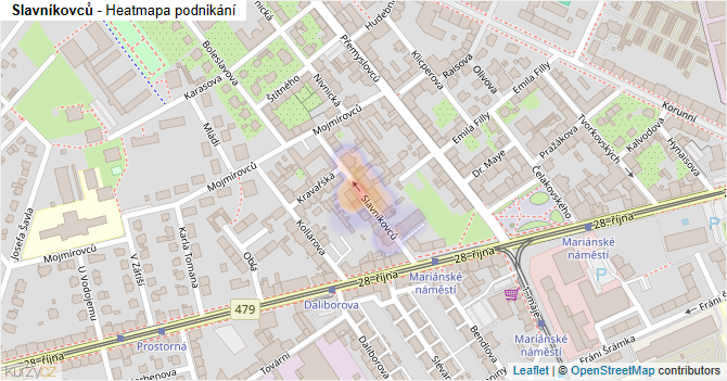 Slavníkovců - mapa podnikání
