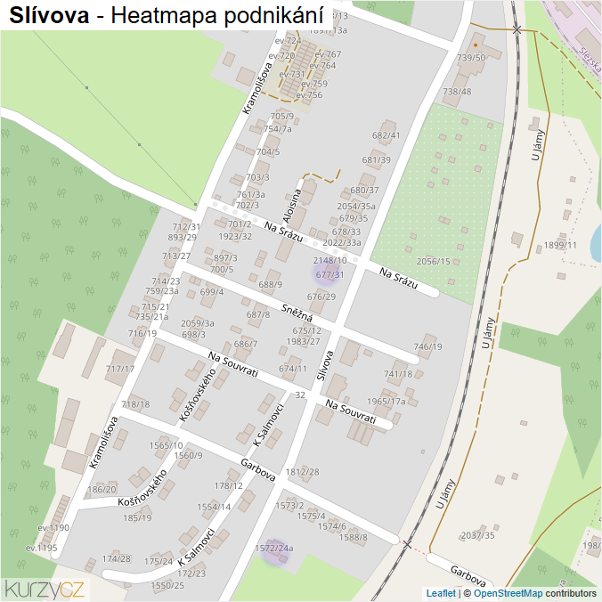 Mapa Slívova - Firmy v ulici.