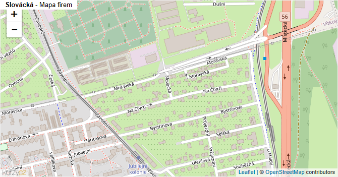 Slovácká - mapa firem