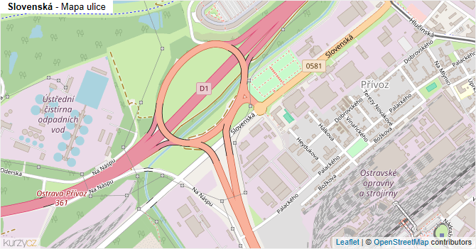 Slovenská - mapa ulice