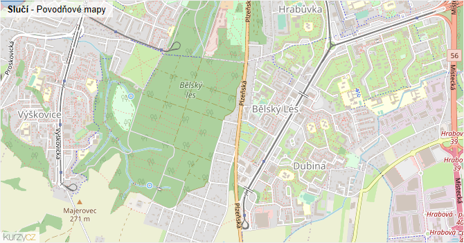 Slučí - záplavové mapy stoleté vody
