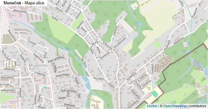 Slunečná - mapa ulice
