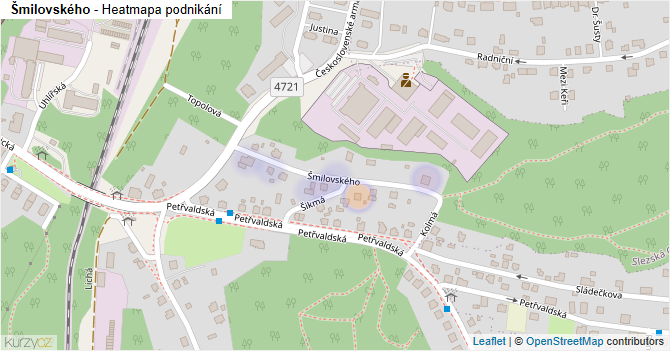 Šmilovského - mapa podnikání