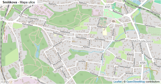 Smíškova - mapa ulice