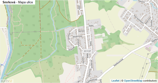 Smrková - mapa ulice