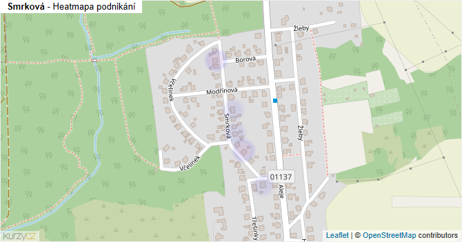 Smrková - mapa podnikání