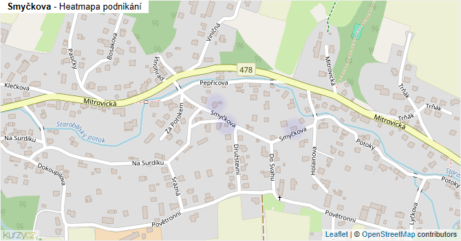 Smyčkova - mapa podnikání
