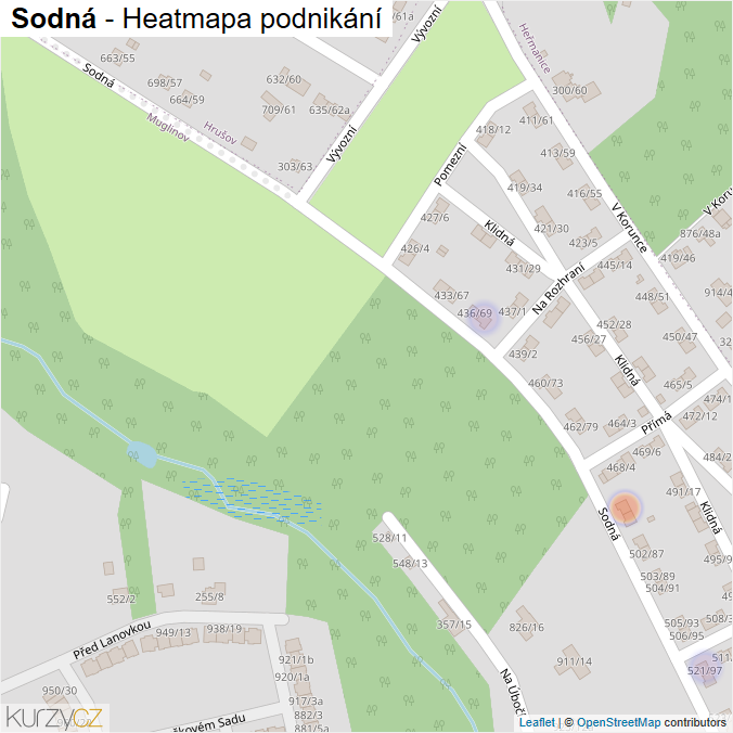 Mapa Sodná - Firmy v ulici.