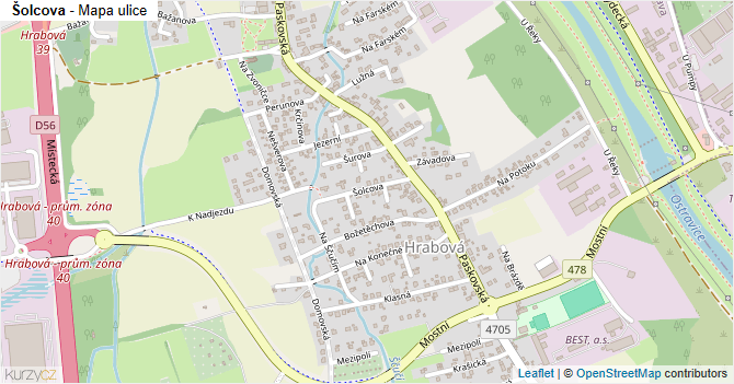 Šolcova - mapa ulice
