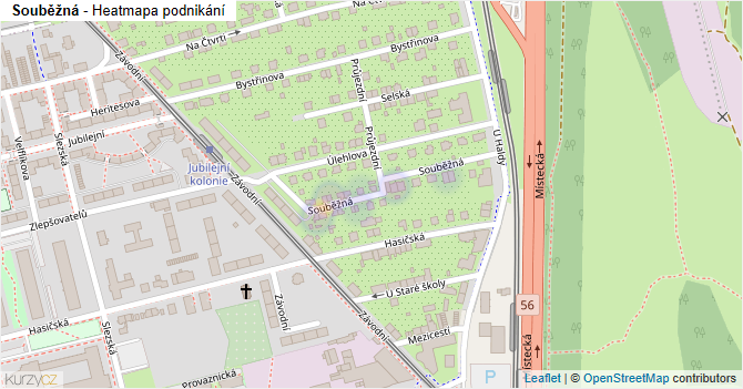 Souběžná - mapa podnikání