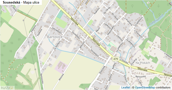 Sousedská - mapa ulice