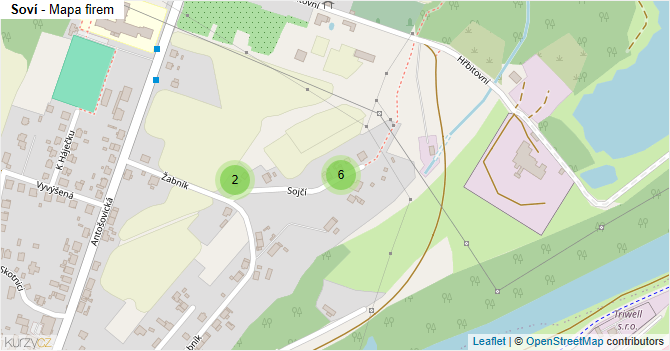 Soví - mapa firem