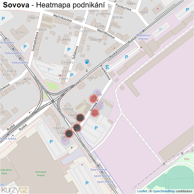 Mapa Sovova - Firmy v ulici.