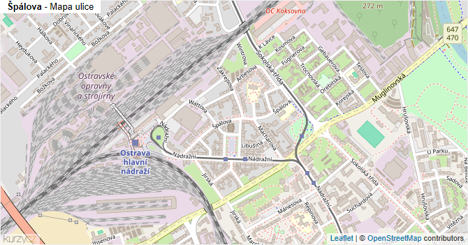Špálova - mapa ulice