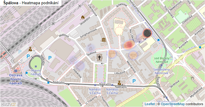 Špálova - mapa podnikání