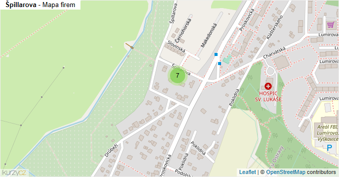 Špillarova - mapa firem