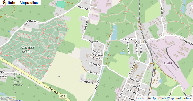 Špitální - mapa ulice