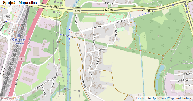 Spojná - mapa ulice