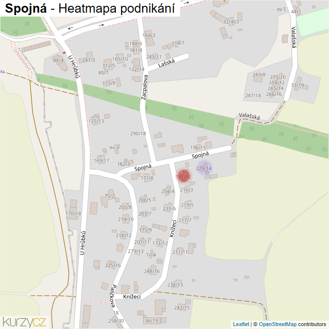 Mapa Spojná - Firmy v ulici.