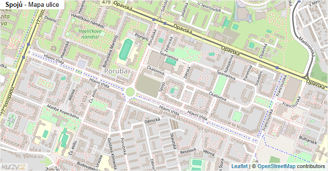 Spojů - mapa ulice