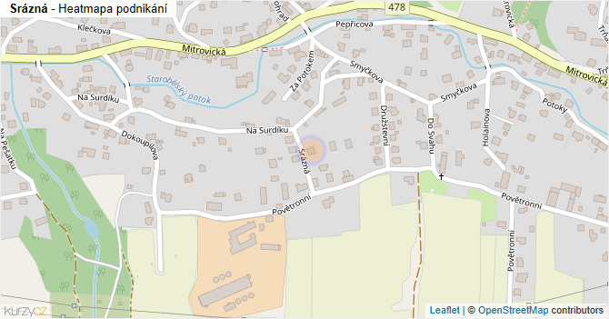 Srázná - mapa podnikání