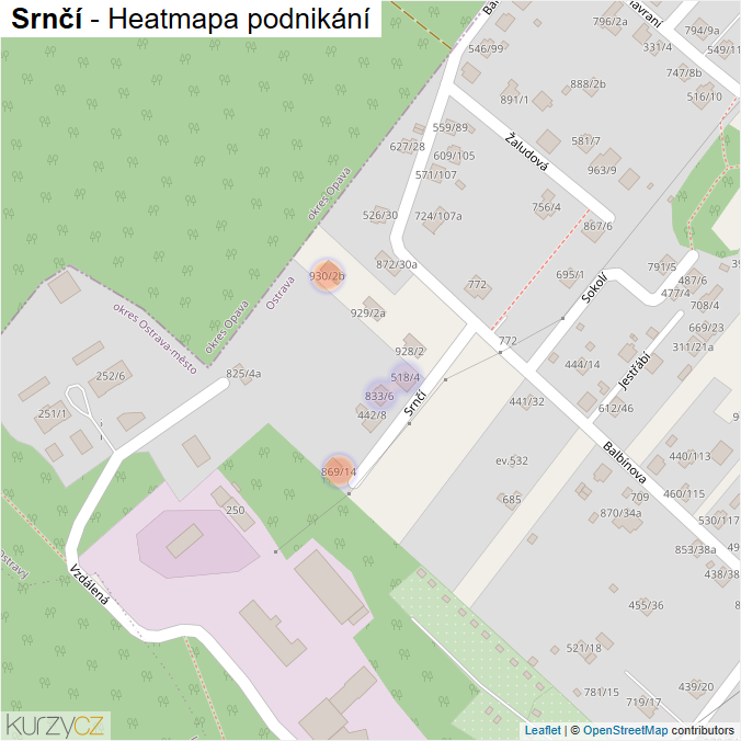 Mapa Srnčí - Firmy v ulici.